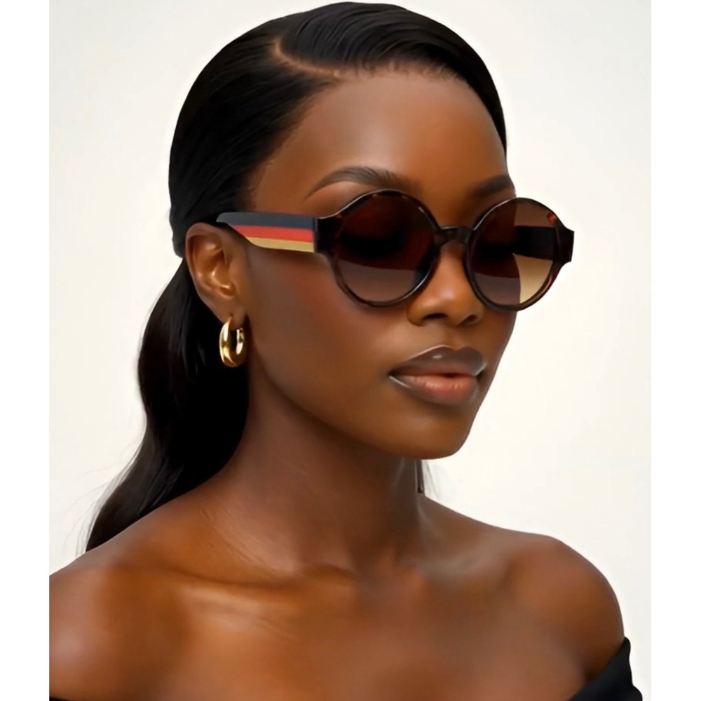 Tortoise Sunglasses‎ Brown Gradient Lens Red Accent Fashion Driving Lentes Gafas
